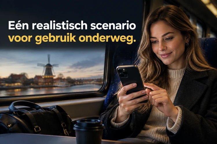Eén realistisch scenario voor gebruik onderweg